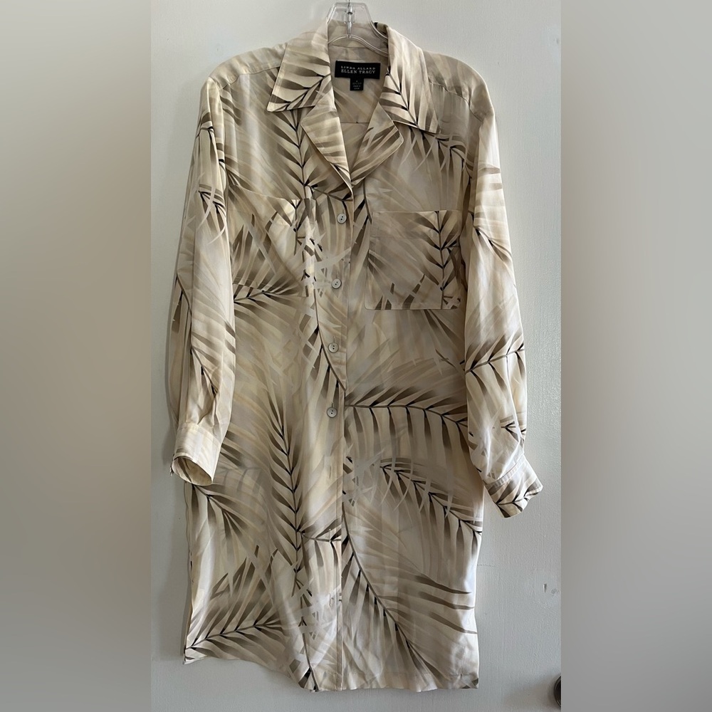 Linda Allard Ellen Tracy Silk Shirt Dress